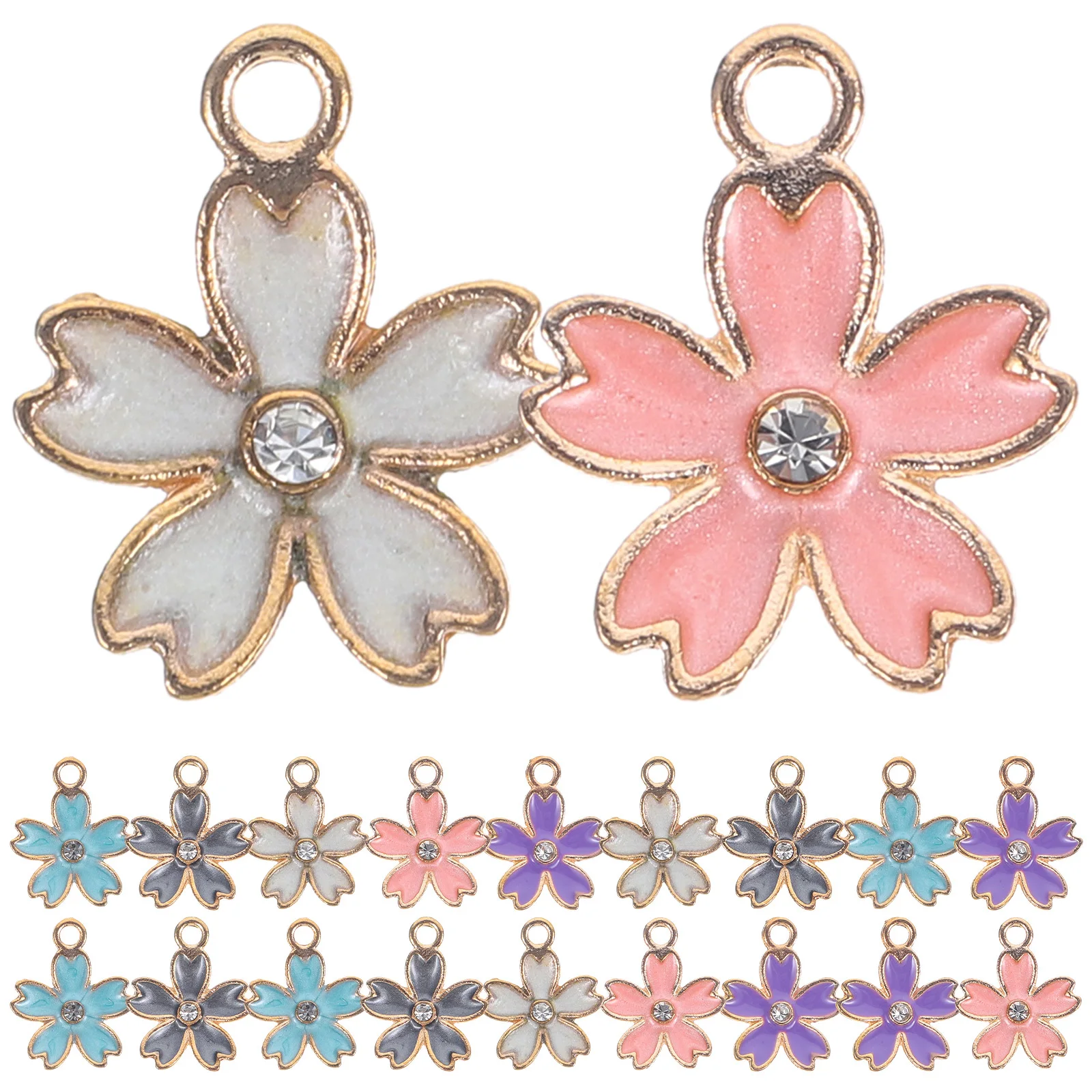 

20Pcs Alloy Flower Charms Pendant DIY Jewelry Making Supplies Necklace Bracelet Craft Decorations Flower Charms