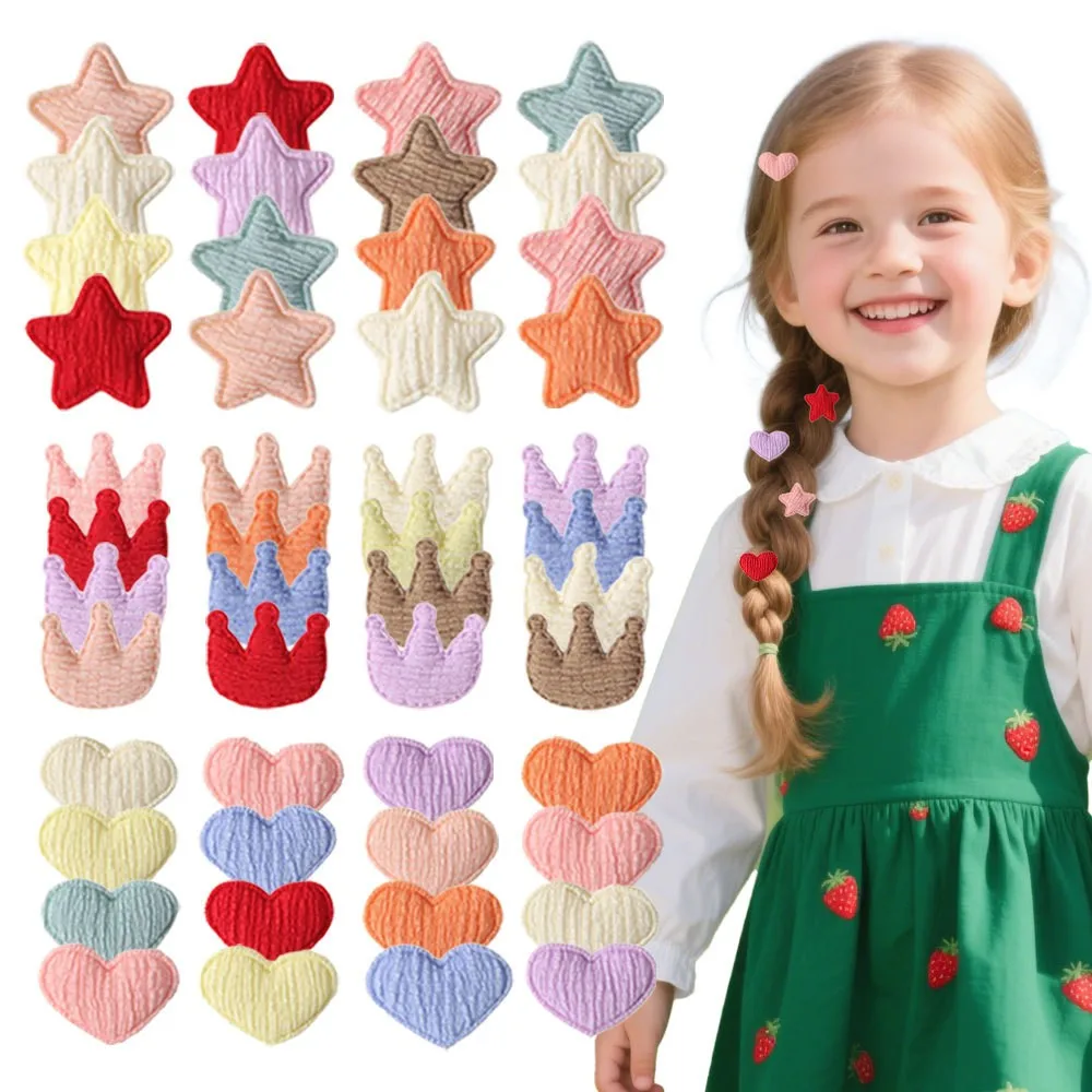 200pcs Mini Baby Star Hair Clips 1.8' Cute Girls Crown Hairpins Kids Heart Barrettes Hair Accessories Wholesale Headwear