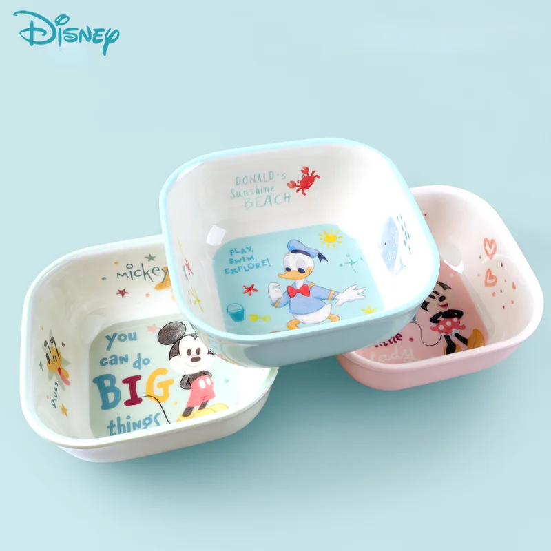 Kids Tableware Disney Minnie Mickey Mouse Bowl Toddler Boys Girls Cute Cartoon Mermaid Snow White Princess Bowl Baby Feeding