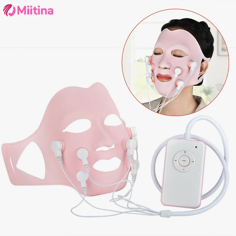 3D Silicone Facial Mask Electric EMS V Shaped Face Massager Facial Lifting Slimming Fade Fine Lines Face SPA Beauty Skin Care