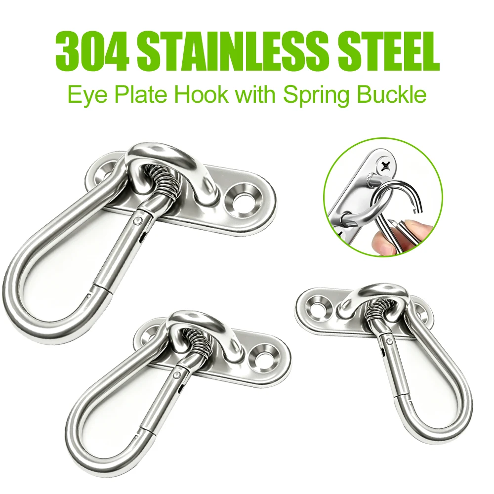 8-Pack Heavy Duty 304 Stainless Steel Hanging Hooks Wall/Ceiling Mount Rust-Resistant Shade Sail Hammock Stand & Yoga Rope Hang