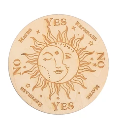 10cm Wooden Plate Laser Engraving Pattern Crystal Display Board Cup Heat-resistant Mat Spiritual Pendulum Ouija Board Supplies