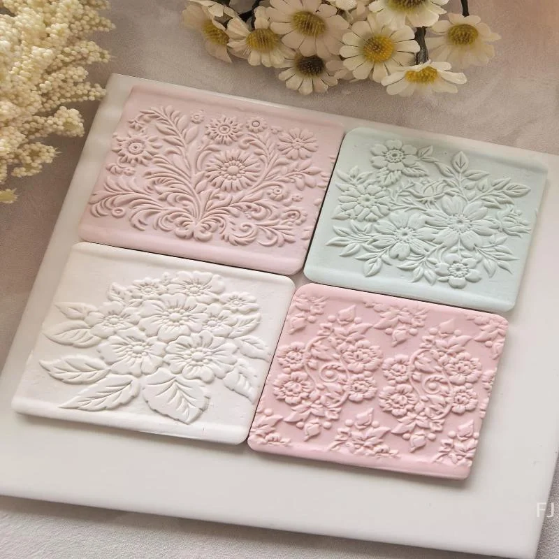 [YU]French Pattern Soft Pottery Earring Polymer Clay Texture Roller, Seamless Cutter Tool For Clay Crafting, Durable Plastic