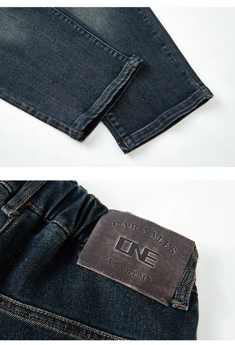 Koreanische Modische Jungen-Jeans mit Buchstabendruck, Gerade Geschnittene Denim-Hosen, Kinderhosen mit Weitem Bein, Lässige Kinderhosen für Alter 5-14 Jahre – Detail 9