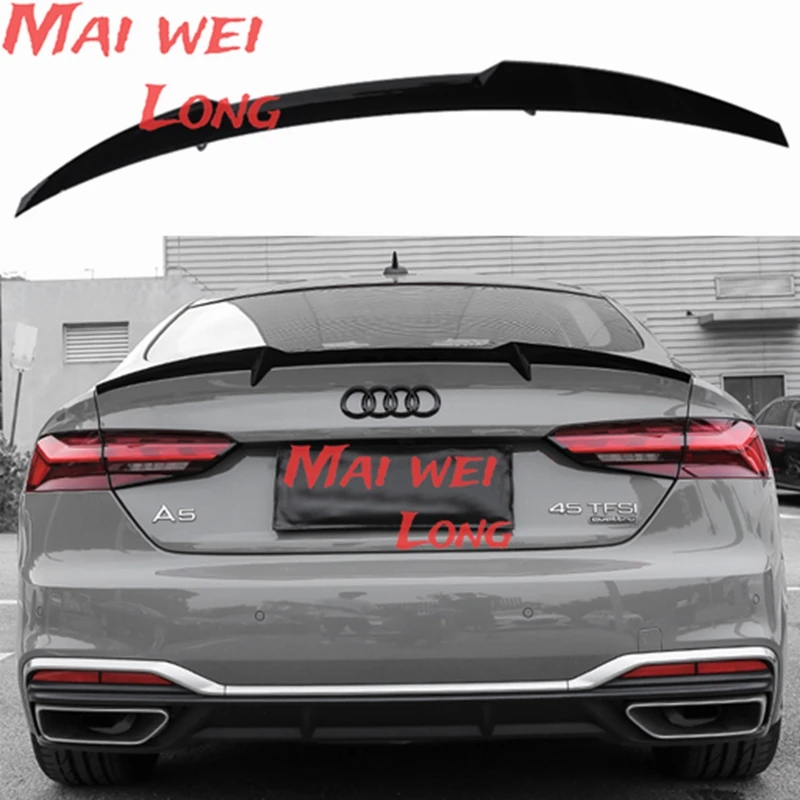 

Задний спойлер из углеродного волокна для AUDI A5 S5 RS5, подходит только для 4 дверей 2017 2018 2019 2020 2021, спойлеры с крыльями для автомобиля