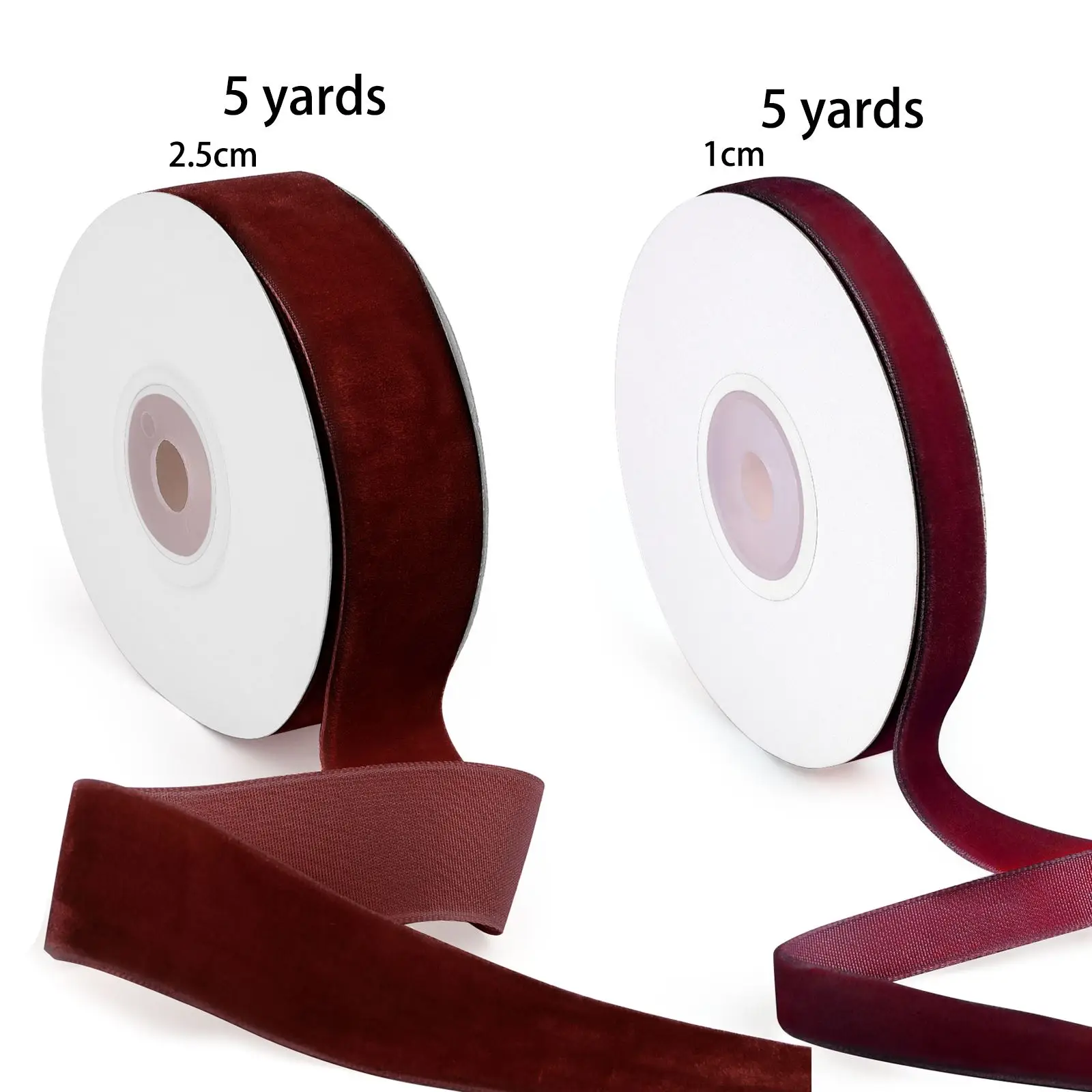 10/25mm 5Yards Roll Single Face Velvet Ribbon DIY Hair Bowknot Clothing Accessories Wedding Party Gift Wrapping Decorations Lace