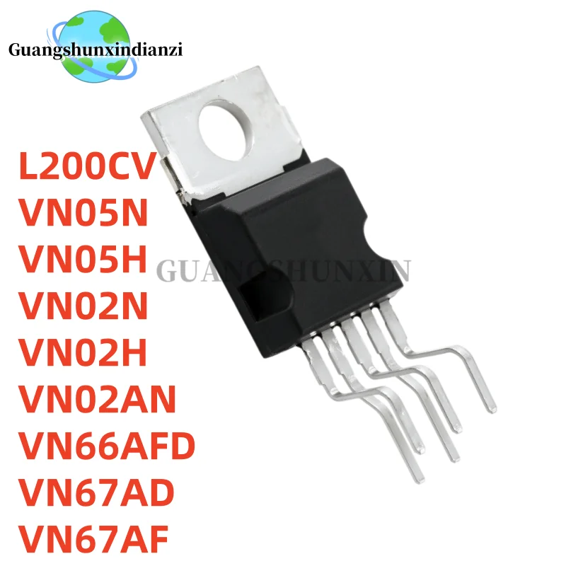 5Pcs L200CV VN05N VN05H VN02N VN02H VN02AN VN66AFD VN67AD VN67AF TO-220-5 Transistor