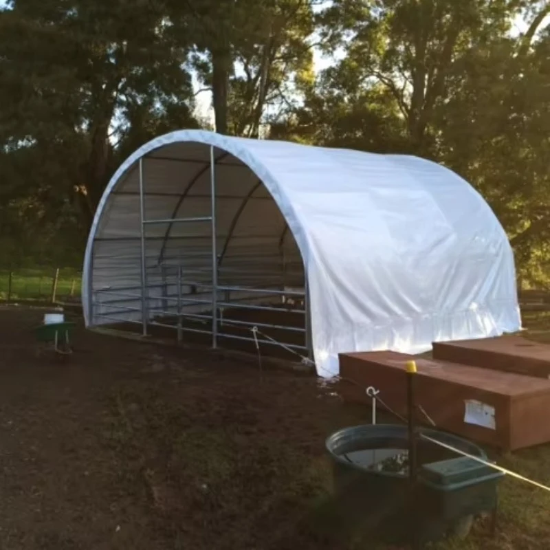 Cowshed, cowshed, steel structure dairy farm cowshed, farmhouse, galvanized steel frame PVC covering, strong wind and heavy