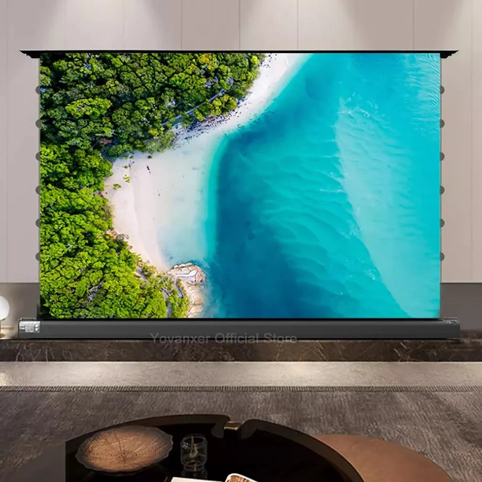 Black Diamond ALR Motorized Floor up Projector Screen with AI Trigger for Long Throw/Normal Projector Tab-tensioned