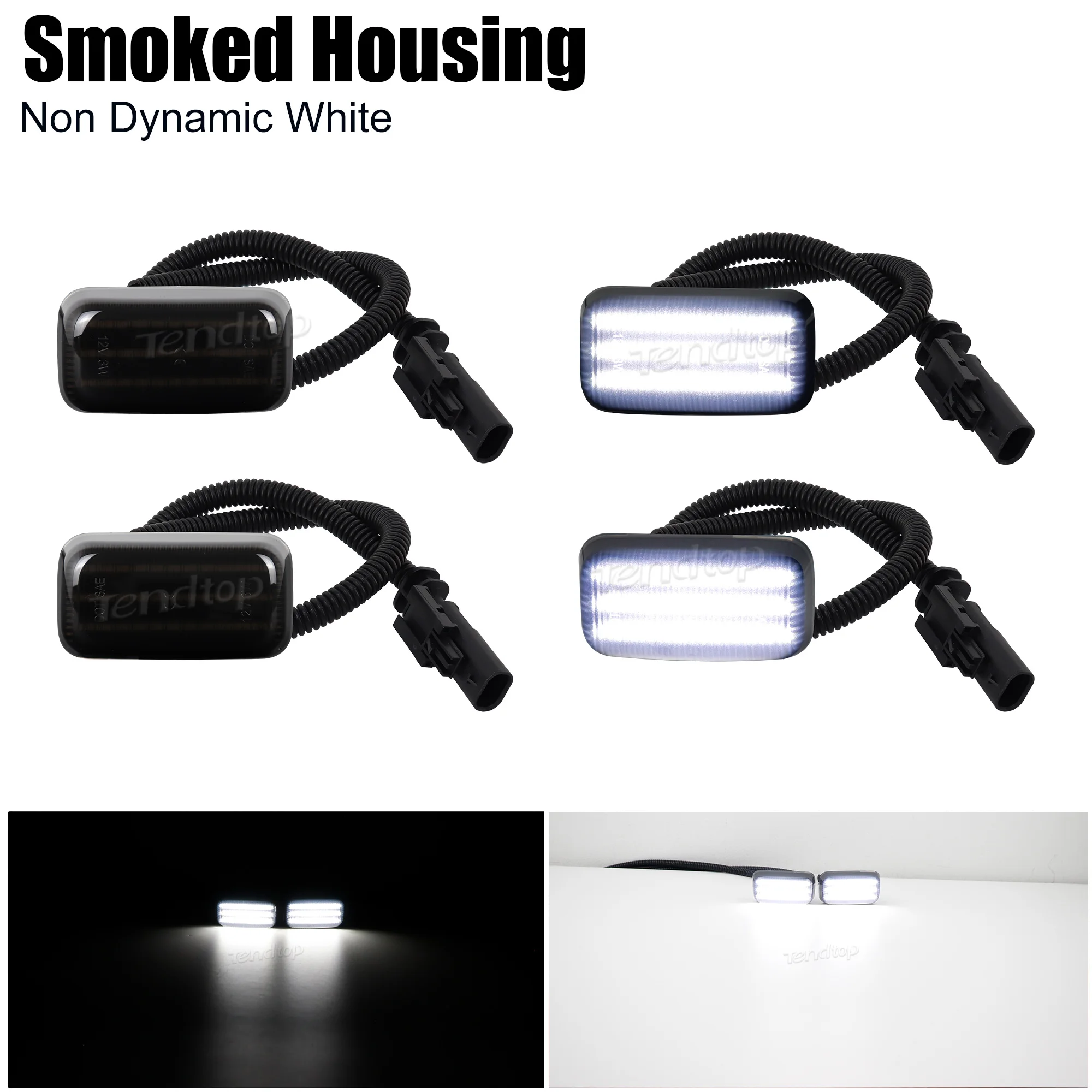 LED Smoked Len Front Rear Fender Bumper Side Marker Light Lamp For 15-up Silverado Sierra Dually Chevy GMC 2500HD 3000HD