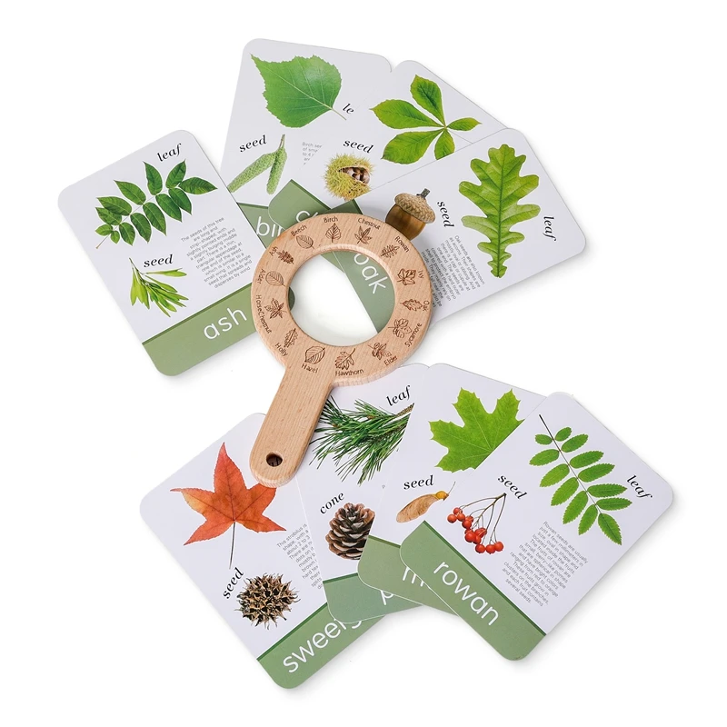 Baby Wooden Magnifier Montessori Toys 0-3 Years Outdoor Animals Plants Cognitive Puzzle Toys Early Educational Toys Kids Gift