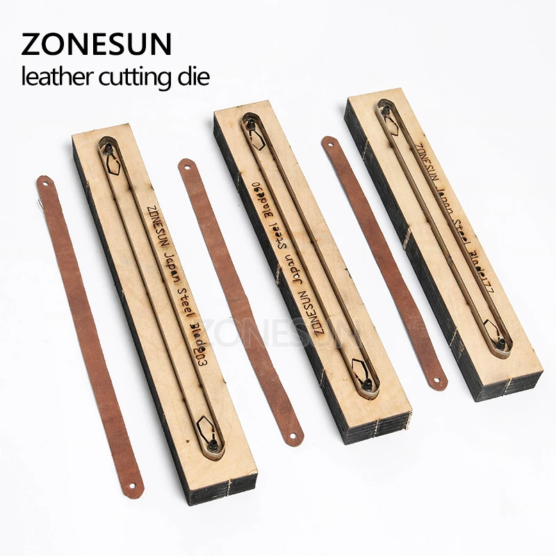 ZONESUN Bracelet Leather Japan Steel Blade DIY leather craft die cutting knife mould wooden die hand punch tool