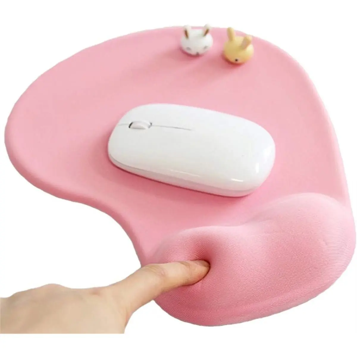 Mousepad with Gel Wrist Support - Ergonomic Gaming Desktop Mouse Pad -for Laptop Computer -Silicone Non-Slip Pink