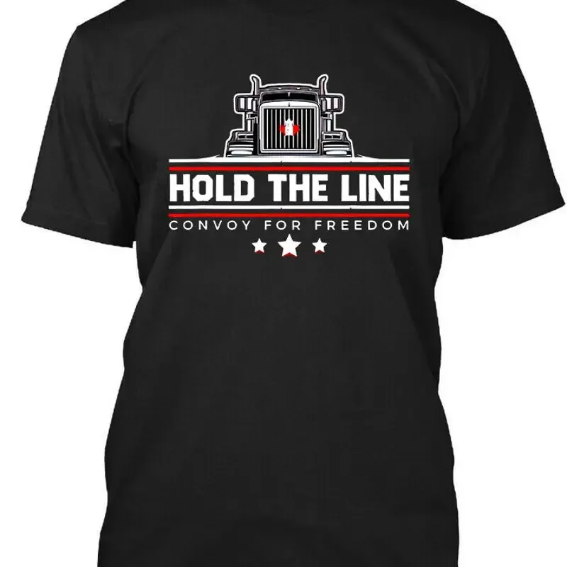 Limited New Popular Hold The Line Convoy For Freedom Trucking Logo T Shirt S 4Xl