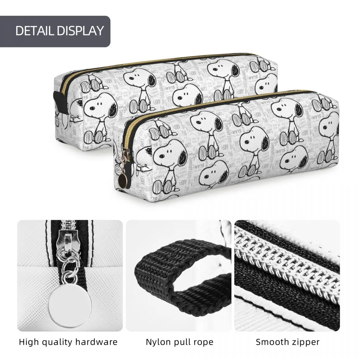Classic Snoopy Peanuts Pencil Case Cartoon Pencilcases Pen Kids Large Storage Bag Office Gift Stationery