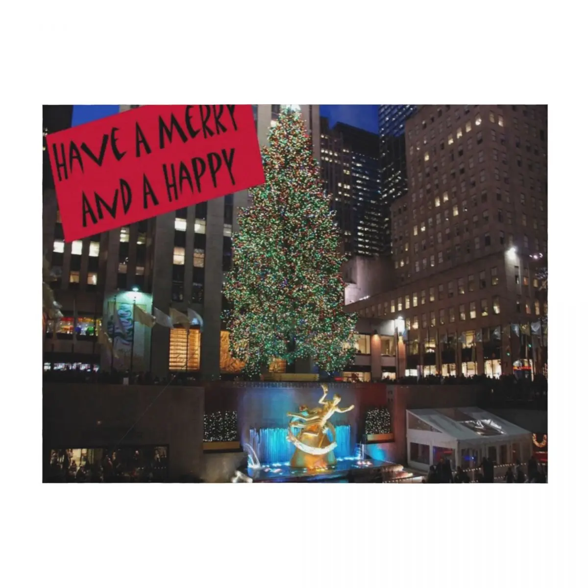 

Have A Merry and A Happy Throw Blanket halloween bed plaid for babies sofa bed Blankets