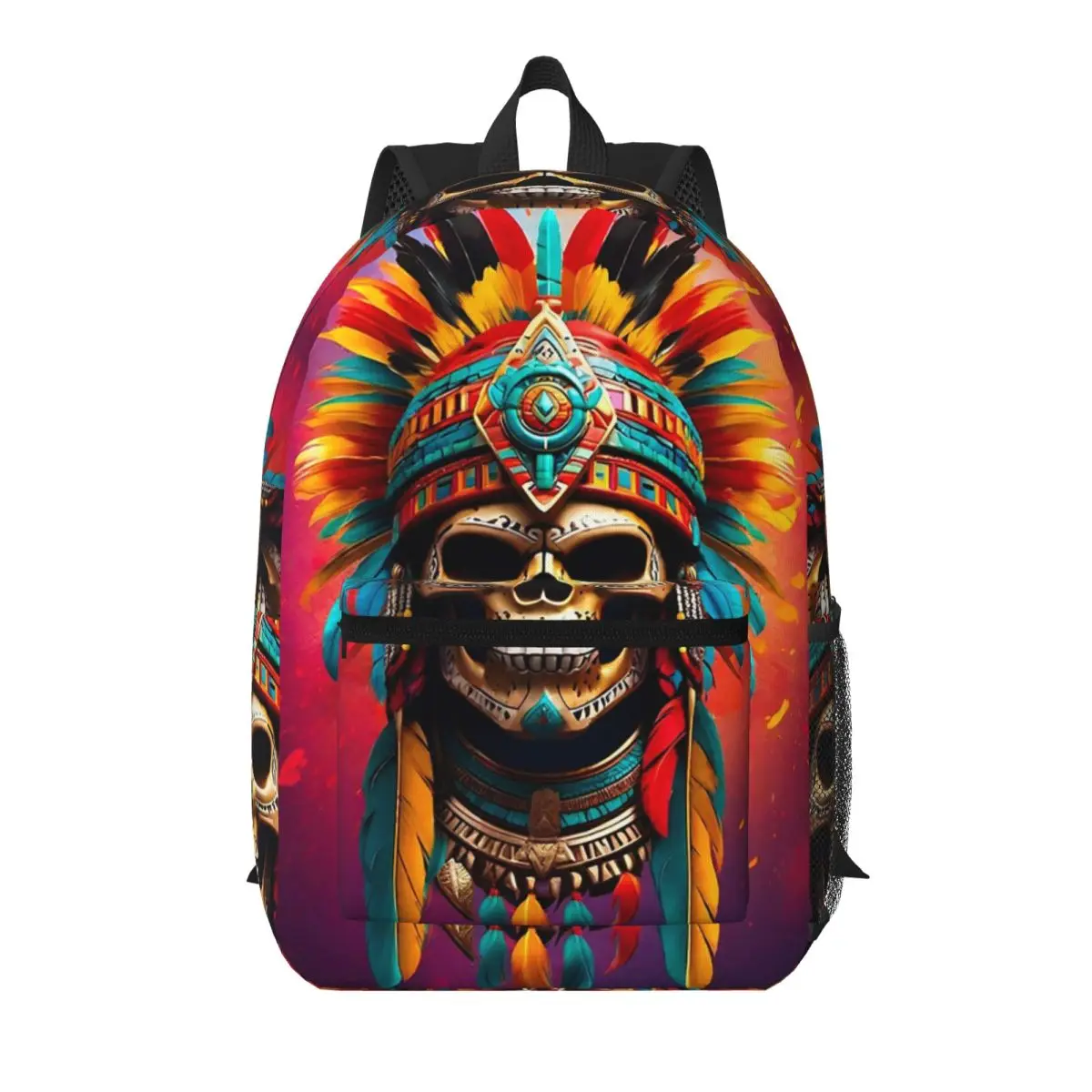 Aztec Skull7 Student Backpack School Bag Hiking Travel Daypack for Men Women Bookbag Shoulder Bags