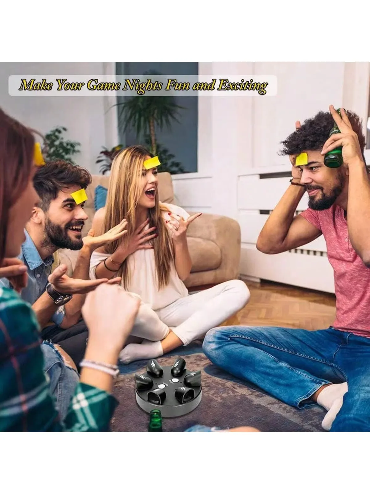 Lucky Finger Six-Finger Roulette Party Game - Fun Electric Shock Lie Detector Toy Finger Vibration Game Ideal Party Gift