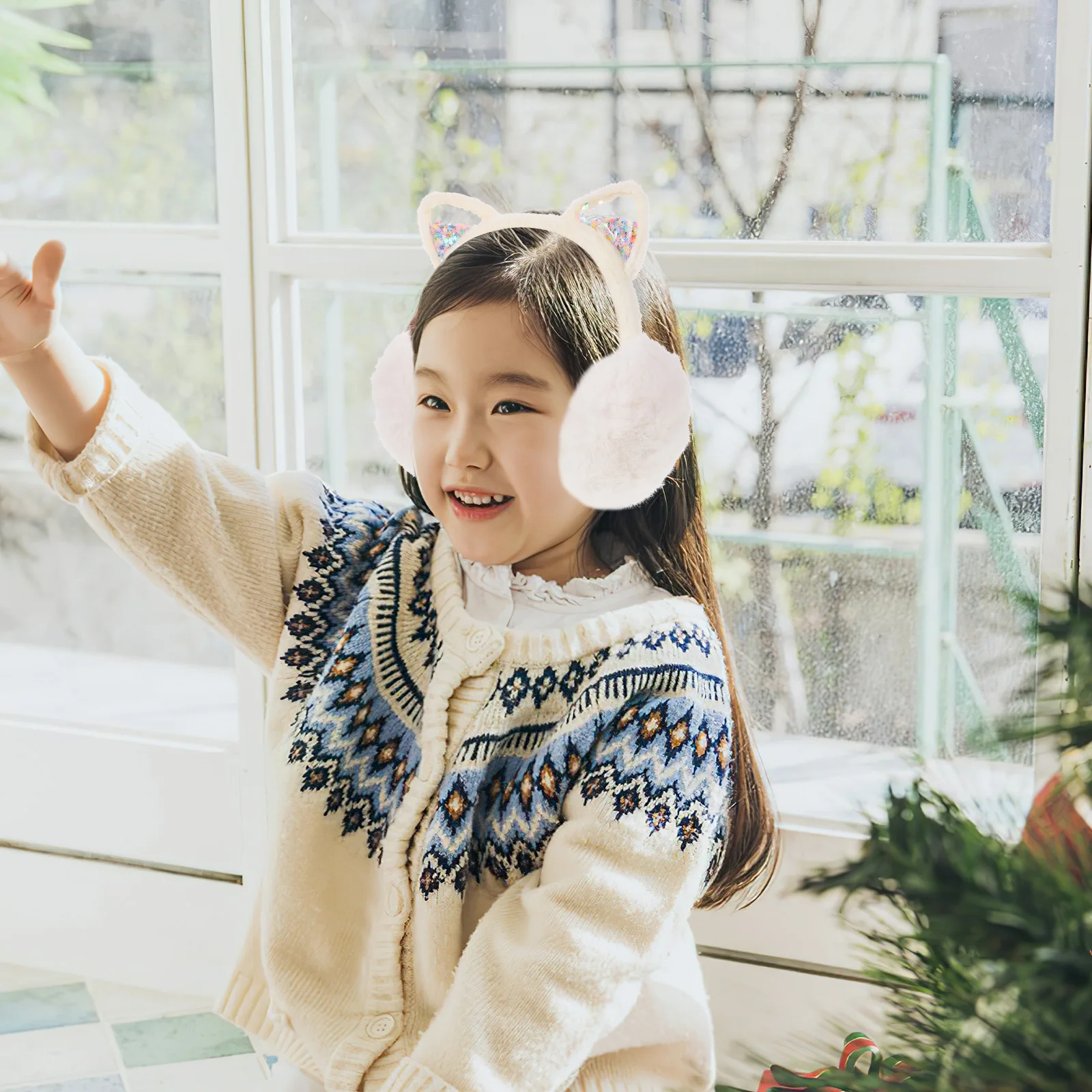 لطيف القط غطاء للأذنين الشتاء الأذن دفئا يندبروف الحرارية غطاء للأذن للسفر في الهواء الطلق النساء الملحقات #1