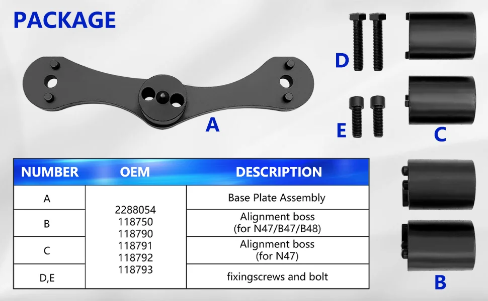Ausrichtwerkzeug für Ausgleichswellen, Steuerwellen-Ausrichtwerkzeug-Set für BMW B47 B48 N47 D20A C20A A20B X1 X3 X4 X5 Mini Motoren – Detail 2