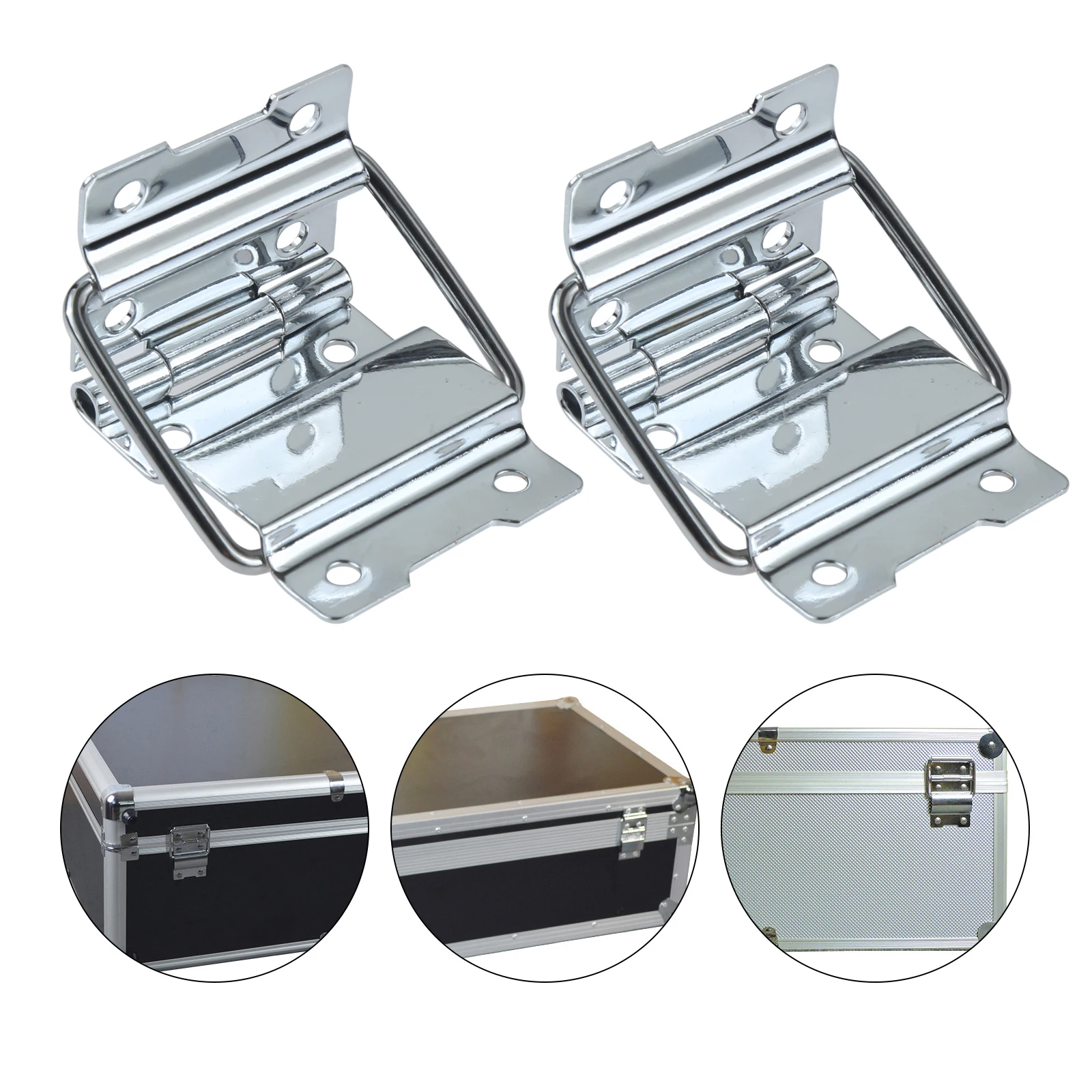 2Pcs Iron Chrome Support Hinges Air Box Toolbox Luggage Hinge Wooden Box Furniture Door Cabinet Hinges Suitcase Fitting 71*35mm