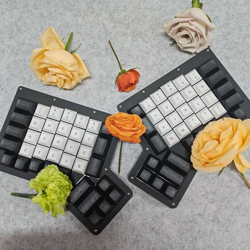 Ergodox Ergo Split Mechanische Tastatur Acryl-Gehäuse Radium Carve MX-Schalter Unterstützt Hot-Swap RGB Kabelgebundene Tastatur Ergonomisch VIAL