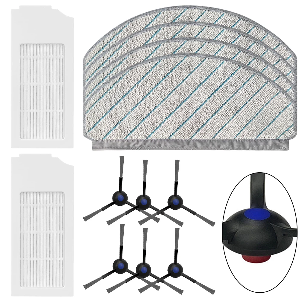 Zijborstel Filter Mop Doek Voor ECOVACS Voor DEEBOT N20/N20 PLUS Stofzuiger Accessoires Cleaning Tools Huishoudelijke Benodigdheden