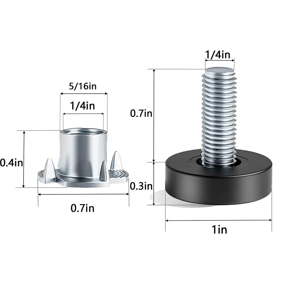 1 4-inch Size Adjustable Leveling Feet Adjustable Feet Furniture Leveling 12 PCS Set Compatible With Various Floors