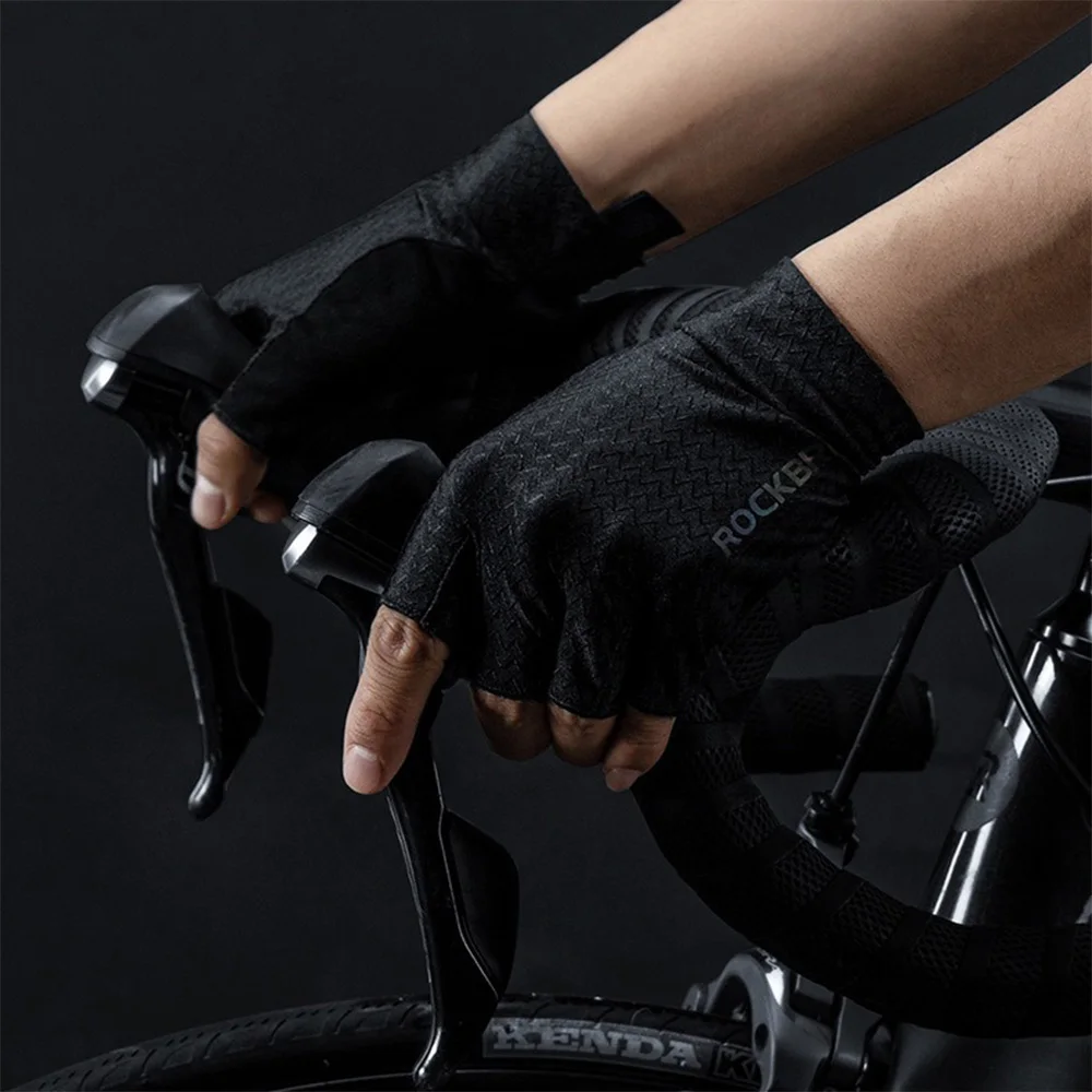 ROCKBROS Bike Half Finger Gloves Shockproof summer Breathable MTB Mountain Bicycle Gloves Sports Unisex Cycling Gloves