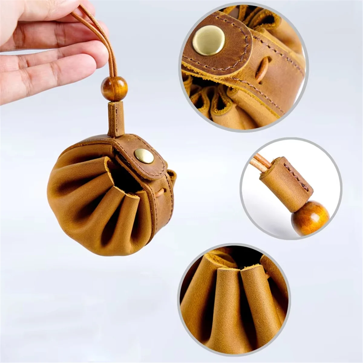 HHTL Vintage Medieval Artificial Leather Dice Bag - Drawstring Pouch for , Game Role Playing Games, Coin Storage