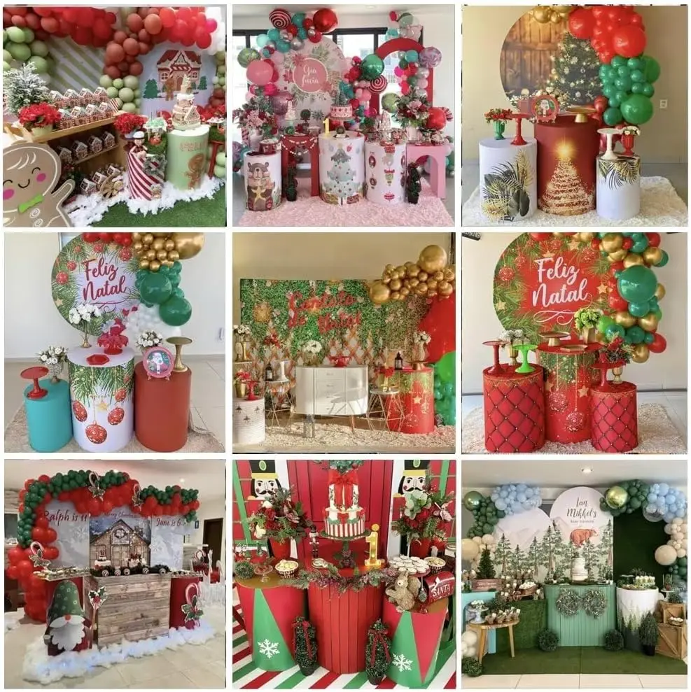 غطاء قماش قابل للتمدد لعيد الميلاد Be Merry and Bright Arch Stand خلفية لمستلزمات زينة حفلات المهرجانات