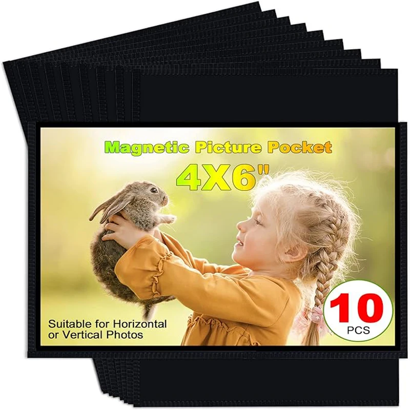 5/10pcs 4x6/8x10in Magnetic Photo Sheets Cuttable Self-Stick Adhesive Picture Magnets for Home/Office Decor