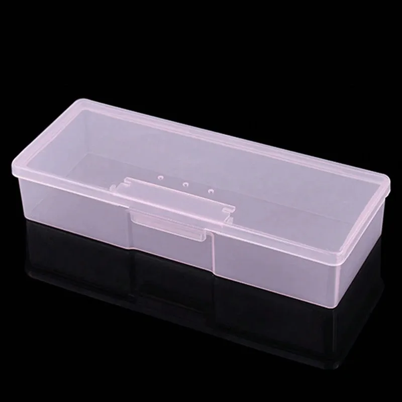 Nail Art Storage Box Nail Accessories Organizer Clear Cuboid Plastic Container Packaging Case for Nail Brush File Manicure Tools