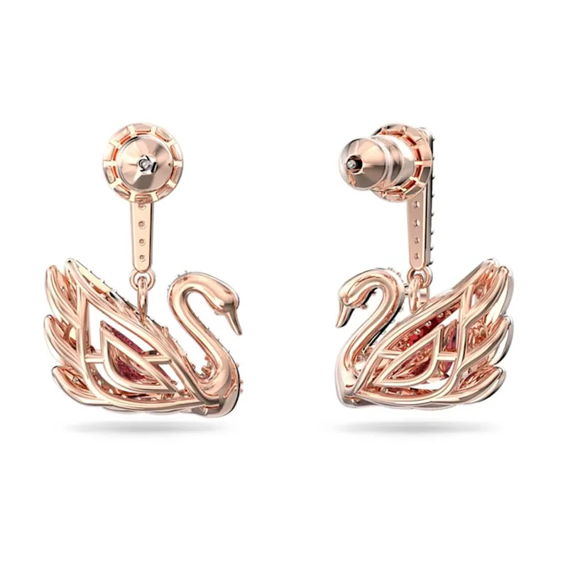 2024 New earrings Drop shaped Swan Red Crystal element earrings suitable for women exquisite high quality earrings jewelry gifts