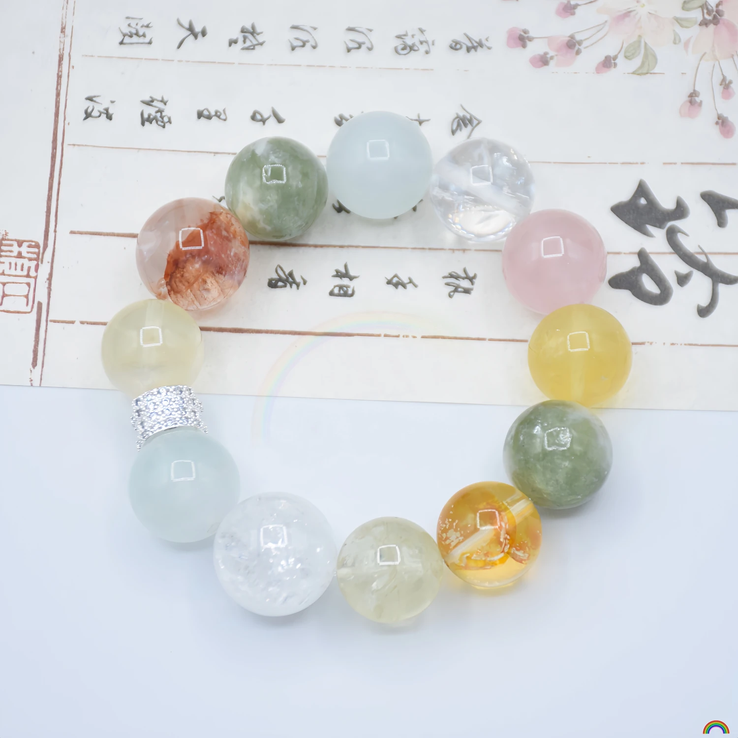 Natural Multi Treasure Crystal Bracelet Spring Wild Peach Dew Large Beads Simple Original Light Luxury Crystal Bracelet Rwbuy