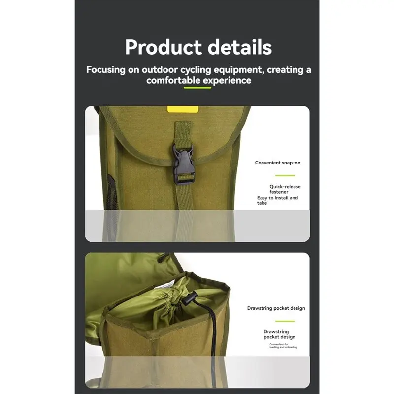 ABXI Waterproof Canvas Front Rack Pack For Bicycle Quick-Release Front Bag Mountain Bike Long-Distance Cycling Storage 13L
