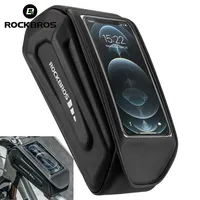ROCKBROS Bicycle Bag 1.7L Phone Bag Waterproof Top Tube Bike Bag Touch Screen Case Holder Hard Shell Cycling Bag MTB Accessories