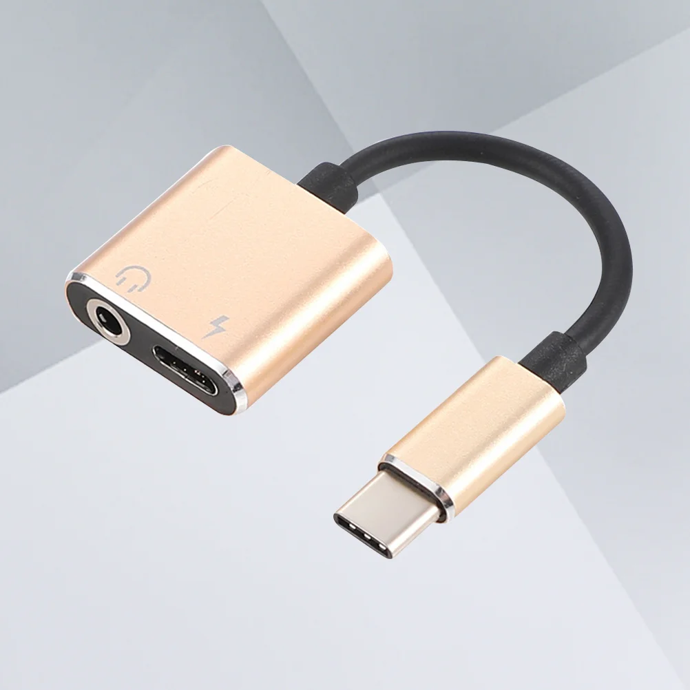 USB Type C to 35mm Audio Adapter Cable 2 In 1 Type-C to 35mm Jack Stereo Headphone Mic Adapter Aux Converter Charging Adapter