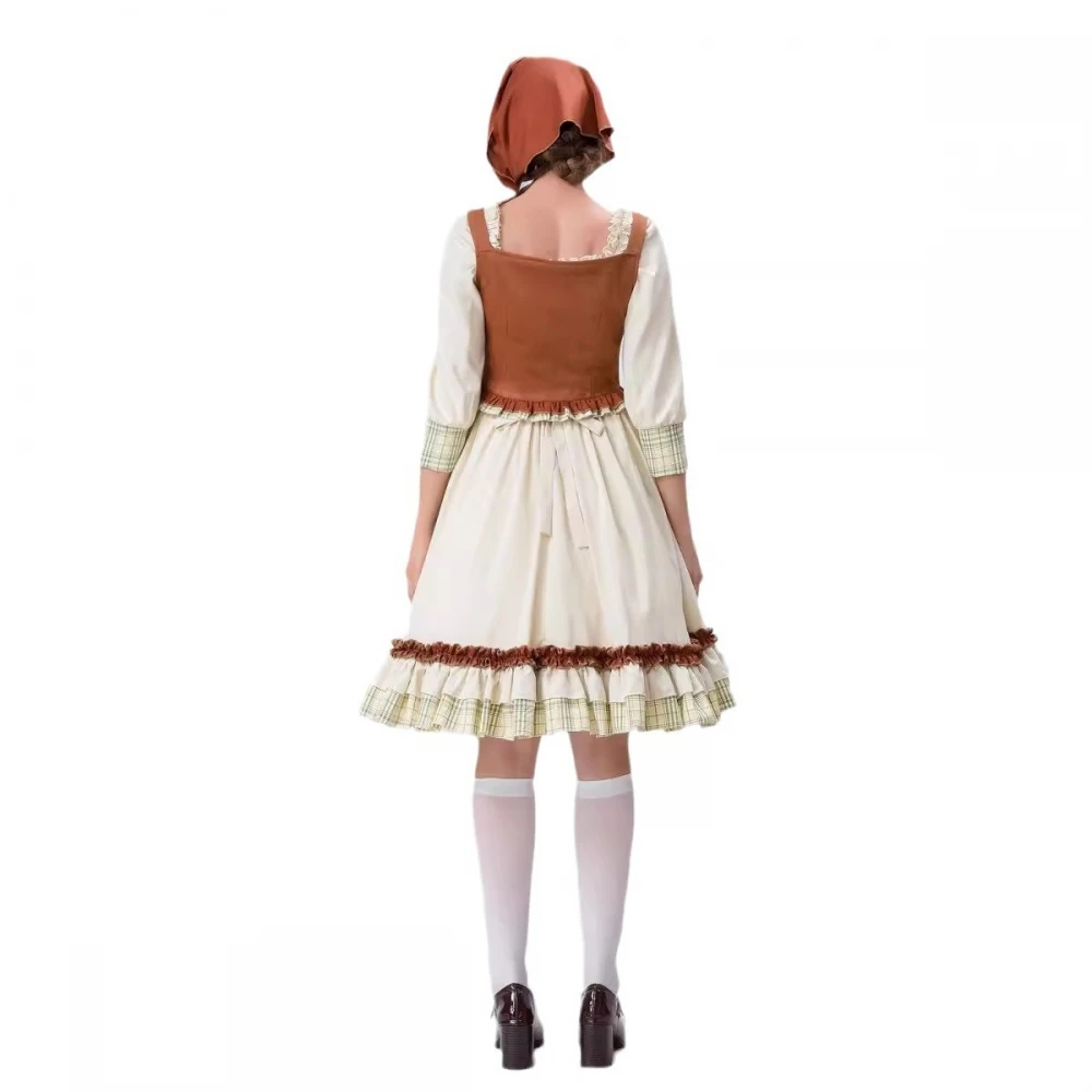 

Adult Little Red Riding Hood Dr loween Cosplay Country Estate Maid Outfit Stage Performance Costume Women's Faion