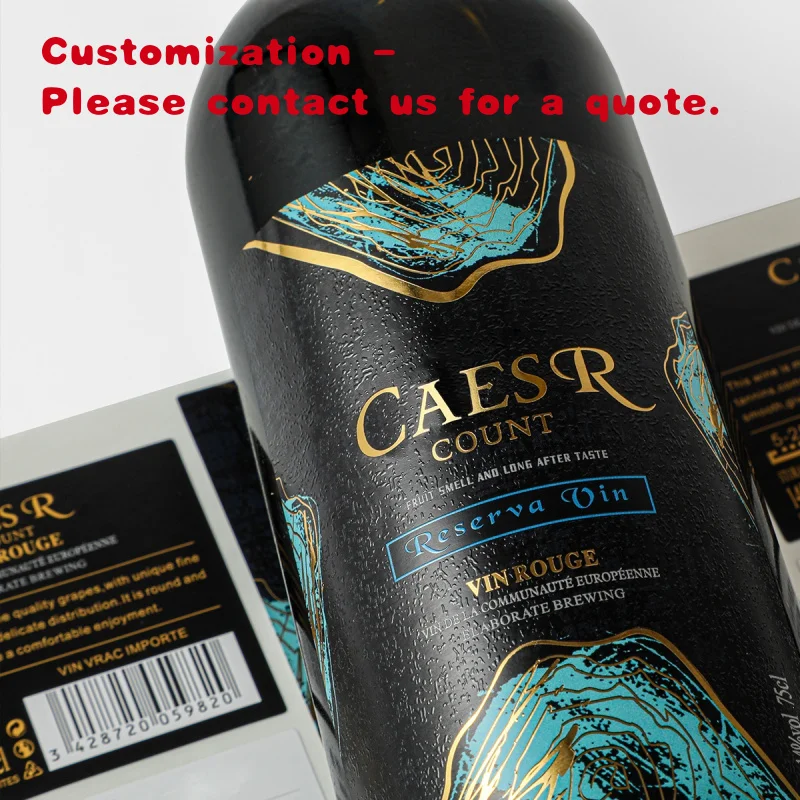 custom.Matte Varnished 3D Embossed Wine Labels Custom Design Foil Embossed Wine Label Glass Bottles
