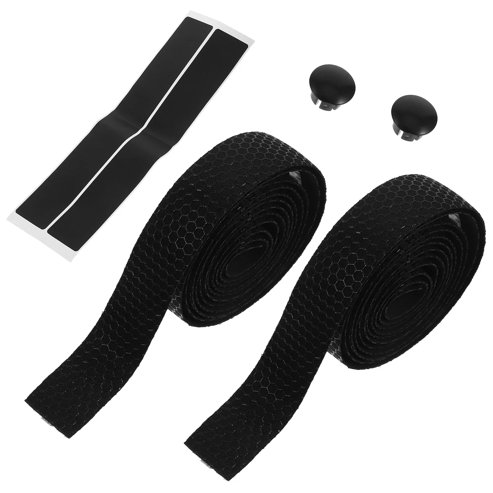 

1 set 1 Set Shock-Absorbant Handlebar Tape Black Nonslip Durable Bike Grip Wrap For Mountain Road Bicycle Silicone Strips