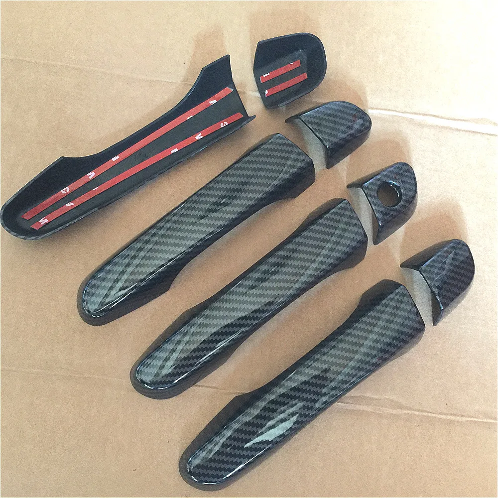 For Hyundai Creta Hyundai Ix25 2015 2016 2017 2018 2019 2020 Chrome Carbon Fiber Door Handle Cover Car Styling Accessories