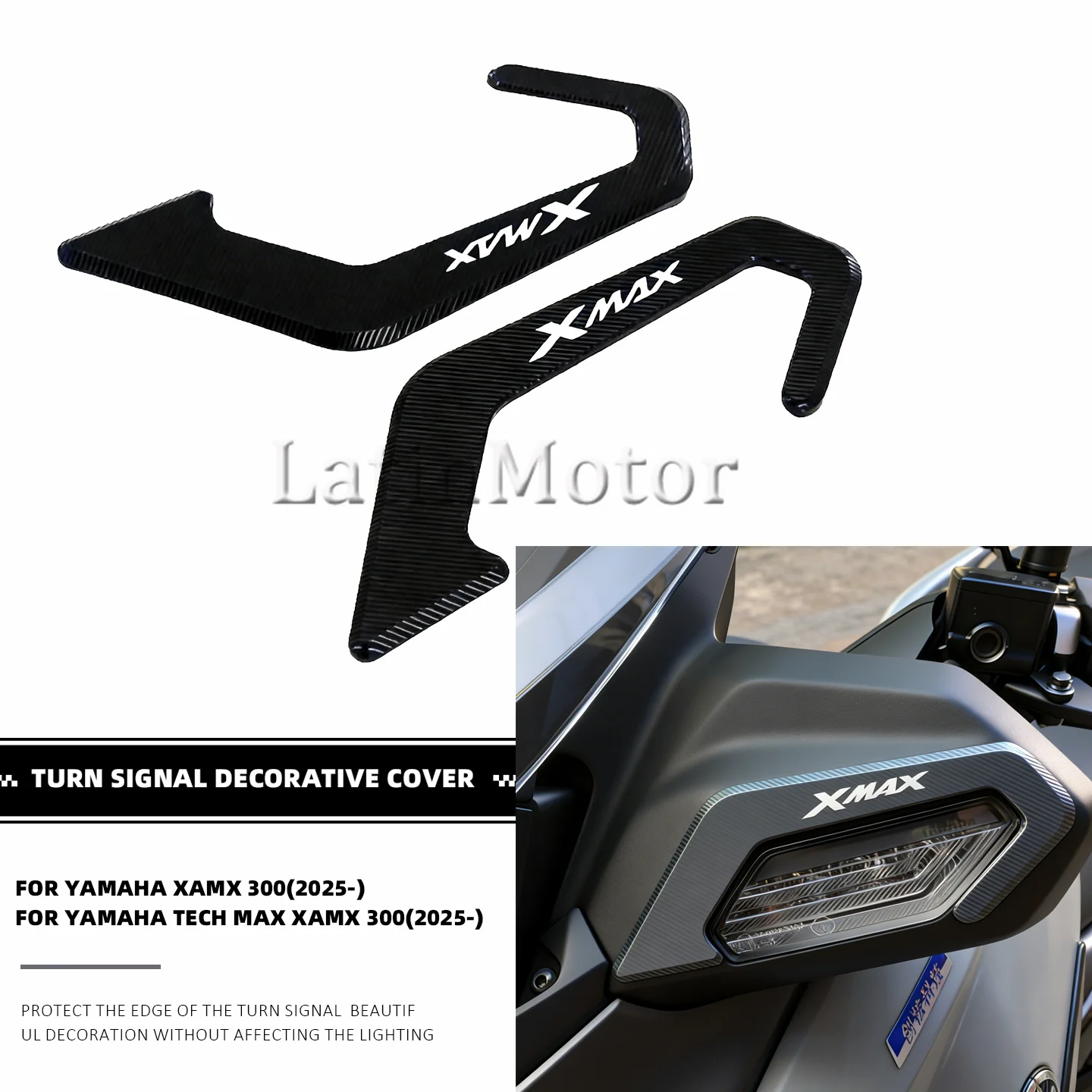 

Для Yamaha XMAX300 XMAX TECH MAX X-MAX 2025: Новая модель, защитная декоративная рамка для переднего поворотника, аксессуары
