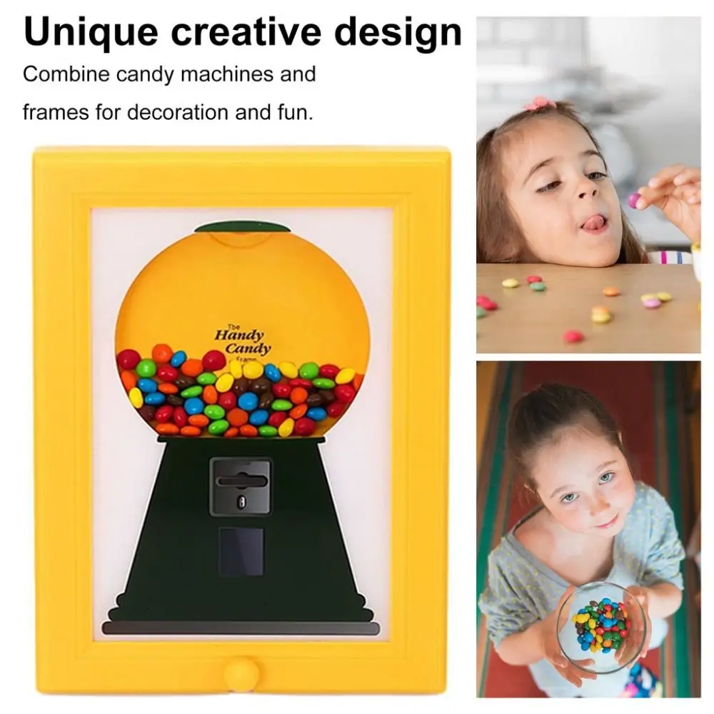 

Creative Candy Dispenser Picture Frame Easy Restock Dust-proof Decorative Art Photo Frames Rotating Funny