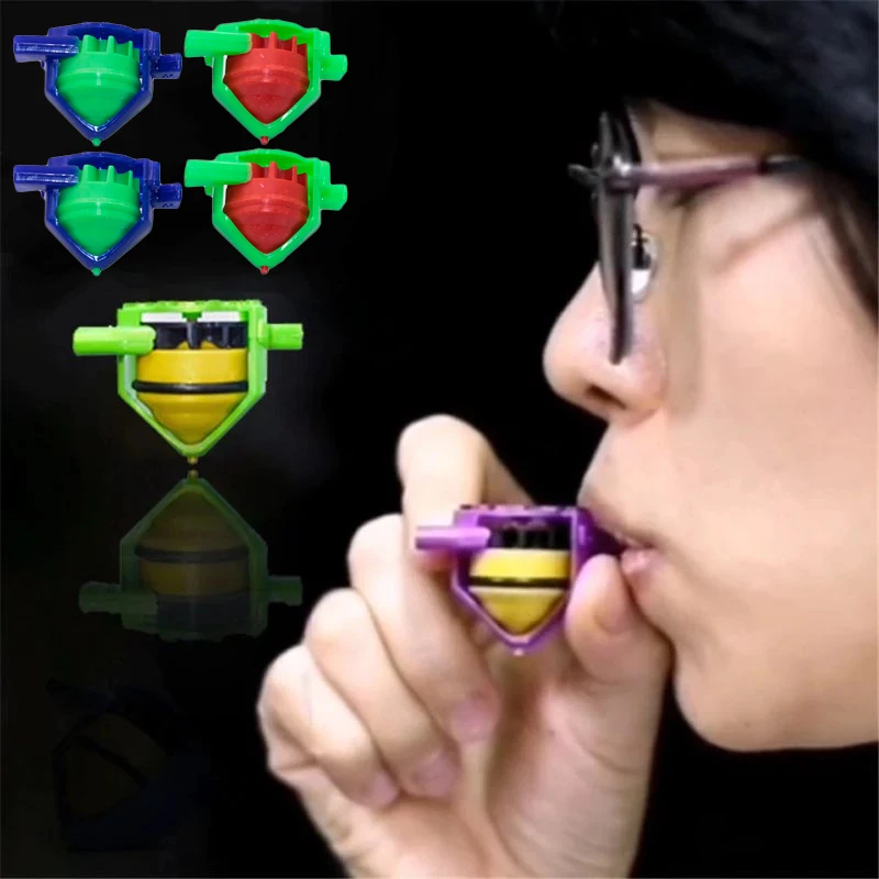 3Pcs Colorful Spinning Top Plastic Gyroscope Novelty Whistle Spinning Tops Pressure Gyro Kids Children's Classic Toys Gift