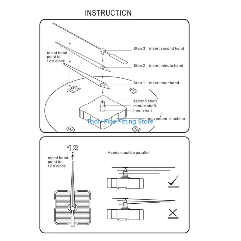 F92B البندول الزناد حركة على مدار الساعة رنين موسيقى مربع مربع كمل مع 3 أزواج من البستوني يديك على مدار الساعة على #4