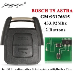 Jingyuqin-Télécommande de Clé de Voiture à 2 lèvent, 93176615 MHz, pour Opel SachAstra A/G Zafira A 433-200 Holden BOSwivel TS 2004-1998