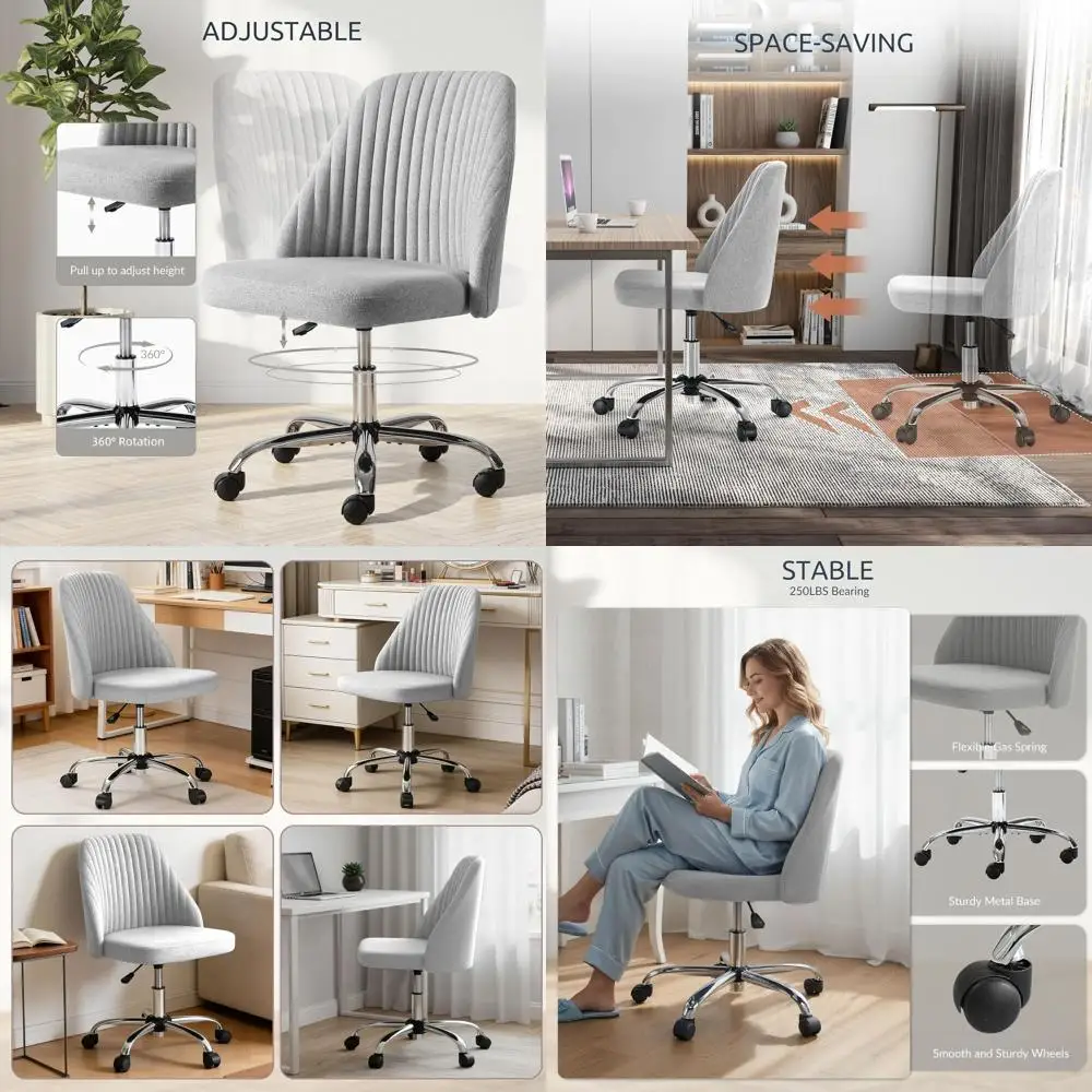 

Эргономичное офисное кресло на колесиках: удобное, регулируемое, идеально подходит для дома, учебы и офиса