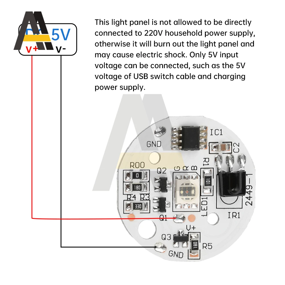 

Источник света 5 В, светодиодная панель, цветной градиент, RGB, 24 клавиши, беспроводной пульт дистанционного управления, контроллер светодиодной ленты