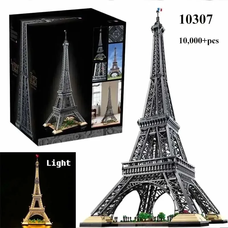 10001 PCS Eiffel Tower With Light Building Blocks Bricks Toys Kid Birthday Christmas Gifts With 10307 10181 17002